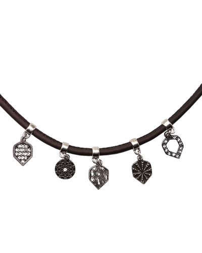 Pulsera cuero 5 aletas dardos