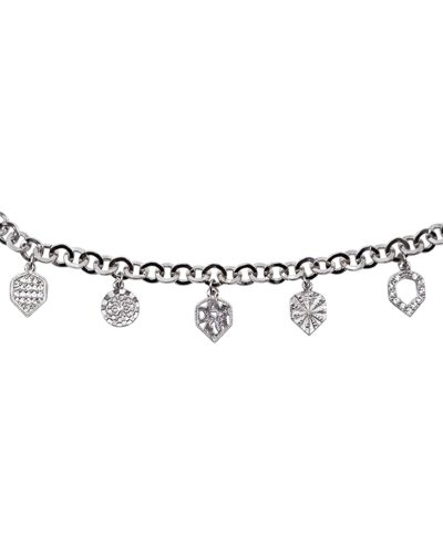 Pulsera  plata con 5 elementos plata.