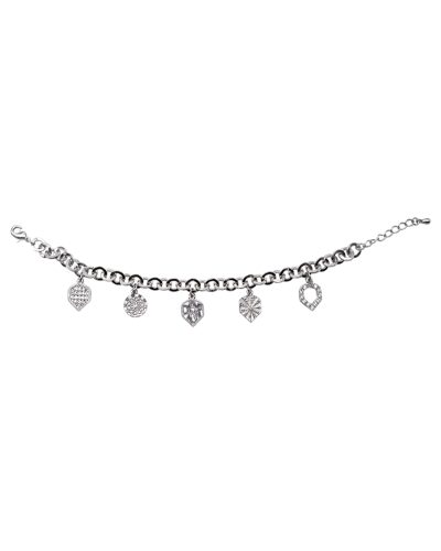 Pulsera  plata con 5 elementos plata.
