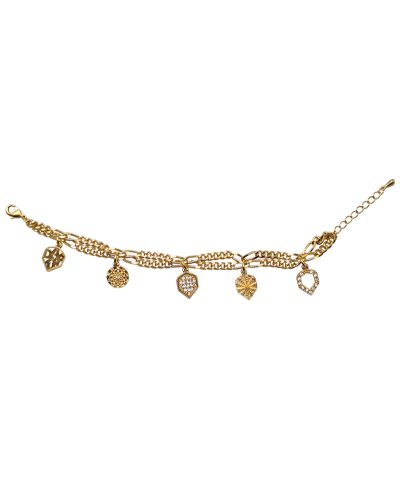 Pulsera  baño oro con 5 elementos oro.