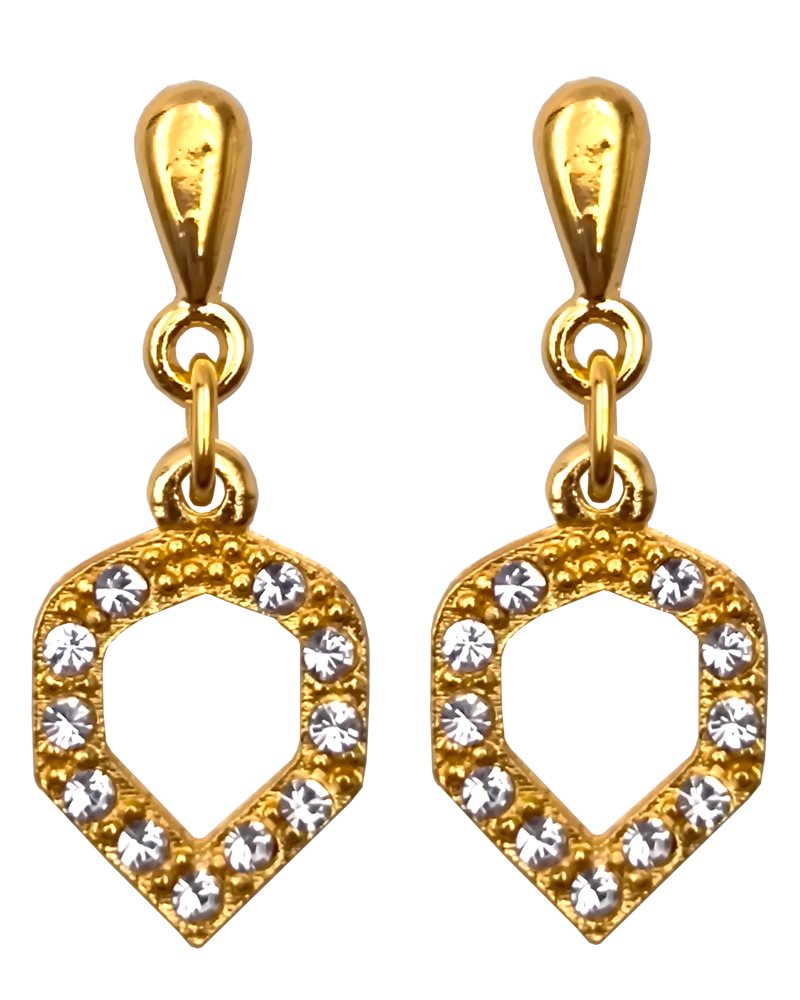 Pendientes aleta baño oro dardos