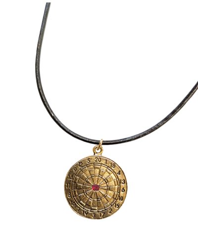 Collar cuero diana baño oro