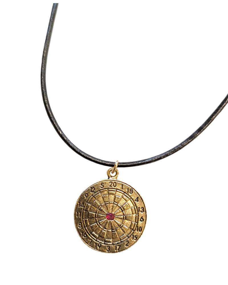 Collar cuero diana baño oro