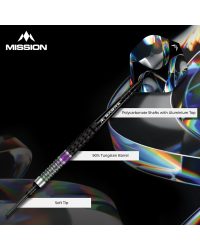 Mission Iridian Darts - punta de plástico - 90% - Negro & Coral - 20g