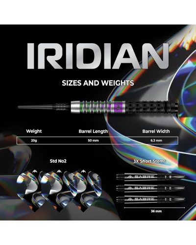 Mission Iridian Darts - Soft Tip - 90% - Black & Coral PVD - 20g