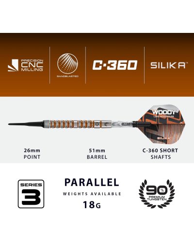 Harrows darts Luke Woodhouse Woody 90% tungseno 18 gr