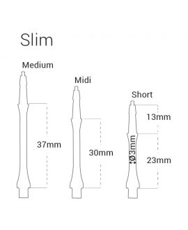Caña Harrows darts Clic Slim Midi transparente