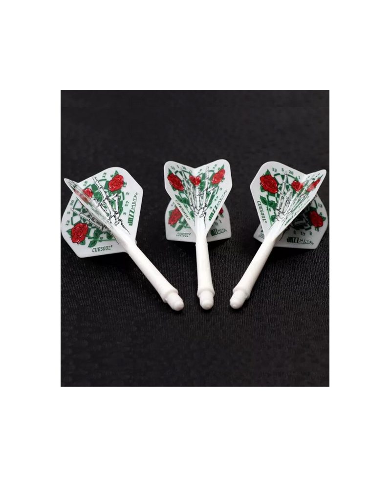 Cuesoul darts flights AK5 Jazz Metal Standard Rose white M