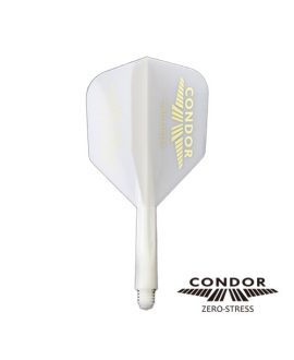 Aleta Condor Dart Flights - Zero Stress - Blanca Logo dorado