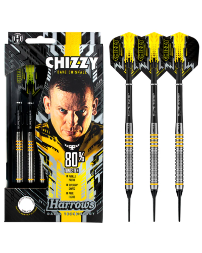 dardos punta plastico Dave Chisnall - Chizzy 80% tungsteno Harrows Darts