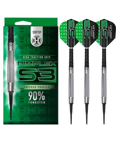 Dardos punta plástico Harrows darts Dimplex S3 Tapered 90% tungsteno 18 gr