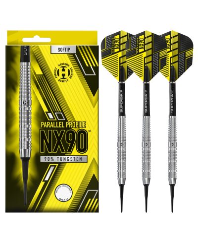 Dardos punta plástico Harrows darts NX90 Parallel 90% tungsteno 18 gr